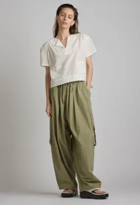 Parachute Pants in Natural Green