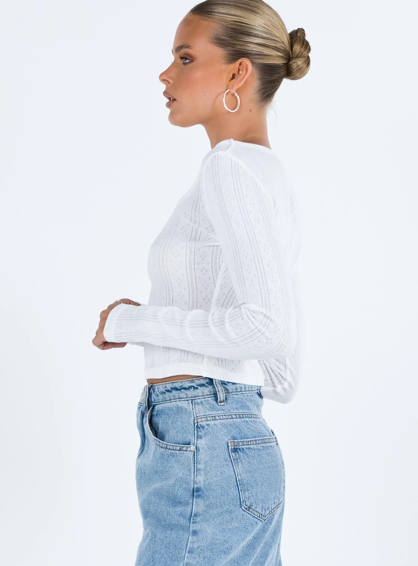 Parklane Long Sleeve Top White