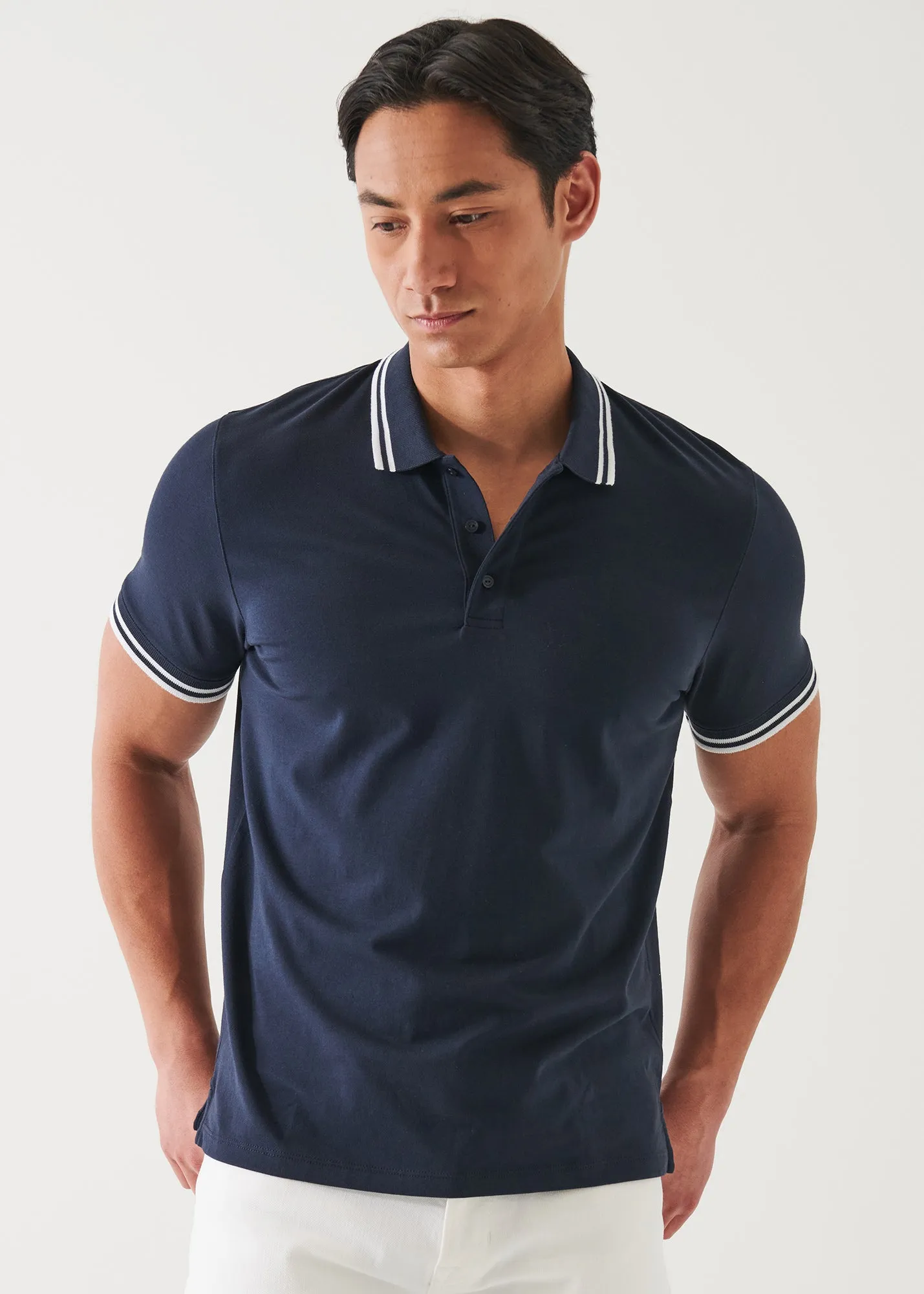 PIMA COTTON STRETCH TIPPED POLO