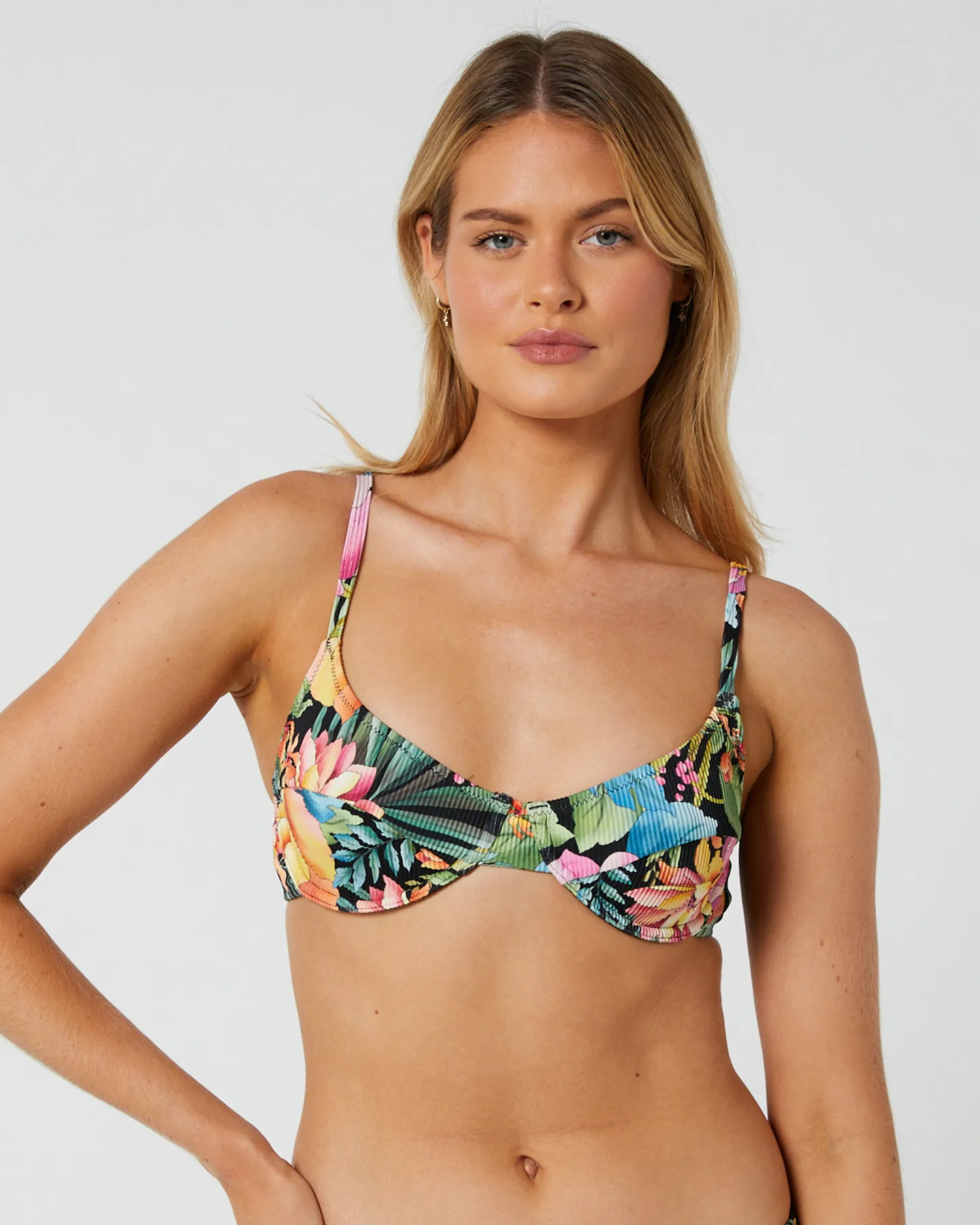 Poolside Paradiso Lush Tropics Balconette Underwire Top - Black | SurfStitch