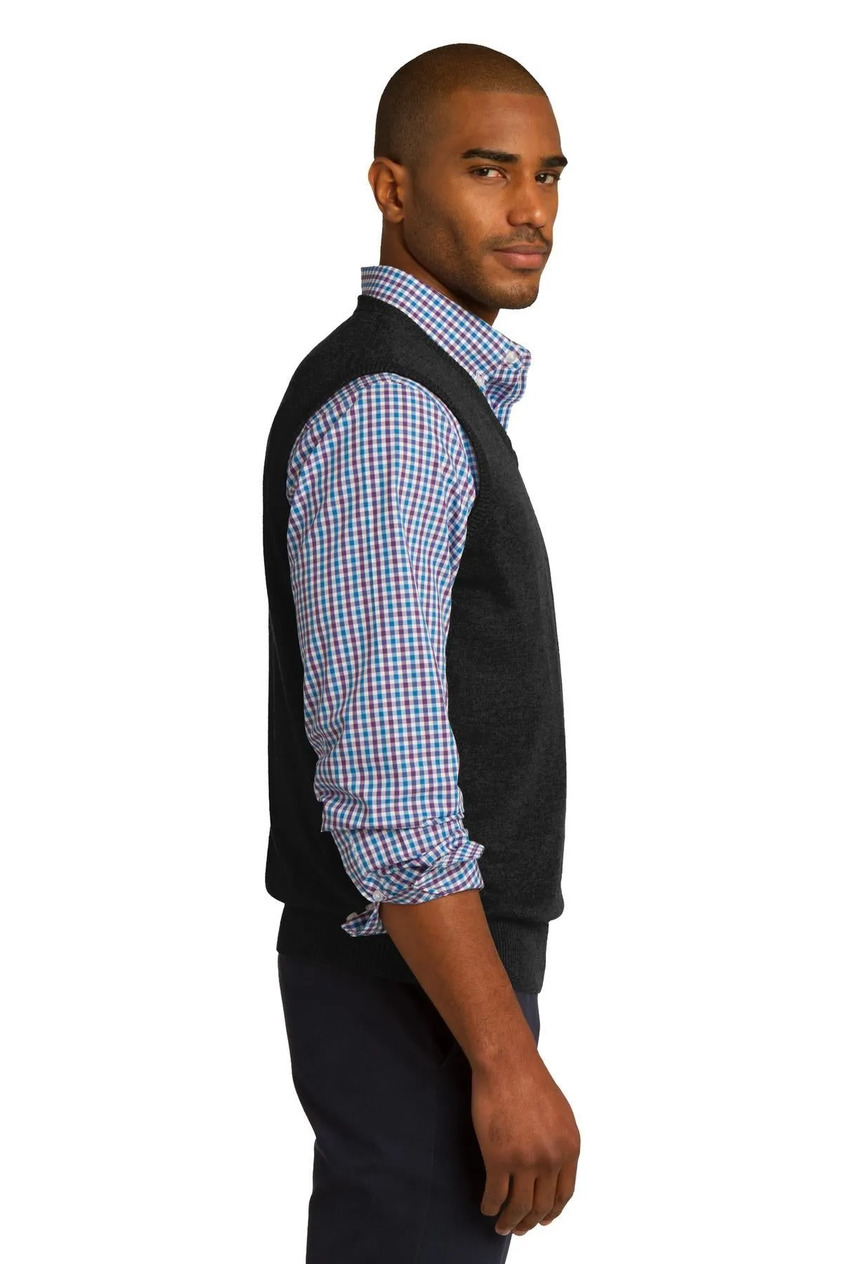 Port Authority Sweater Vest SW286 Black