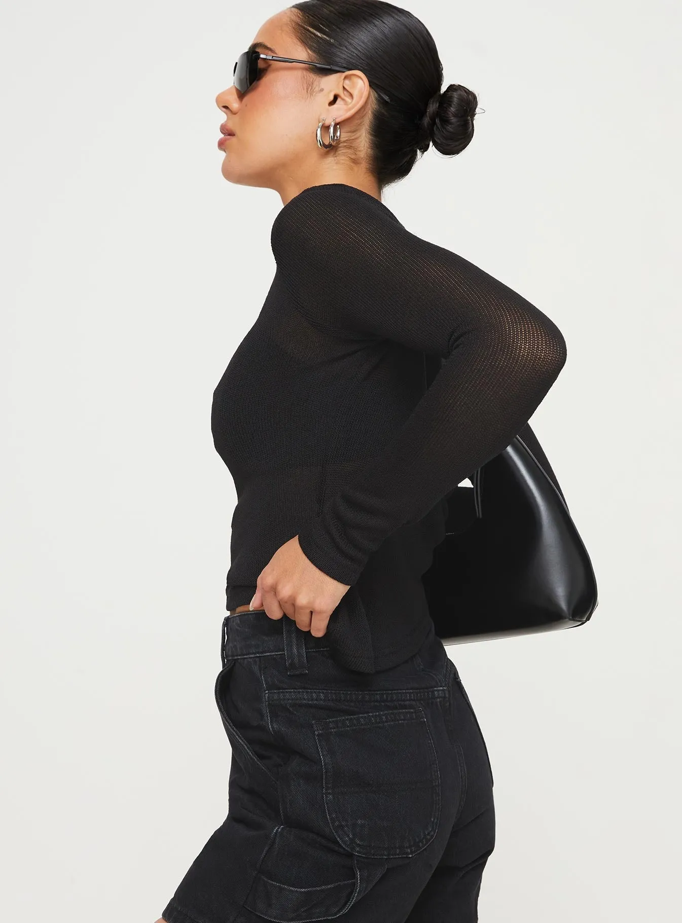 Pratt Long Sleeve Top Black