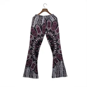 Printed Womens Leggings Vintage Bohemian Flare Pants Fashion Moda Autumn Sexy Leggings Gothique Leggins Mujer#B11 SM6