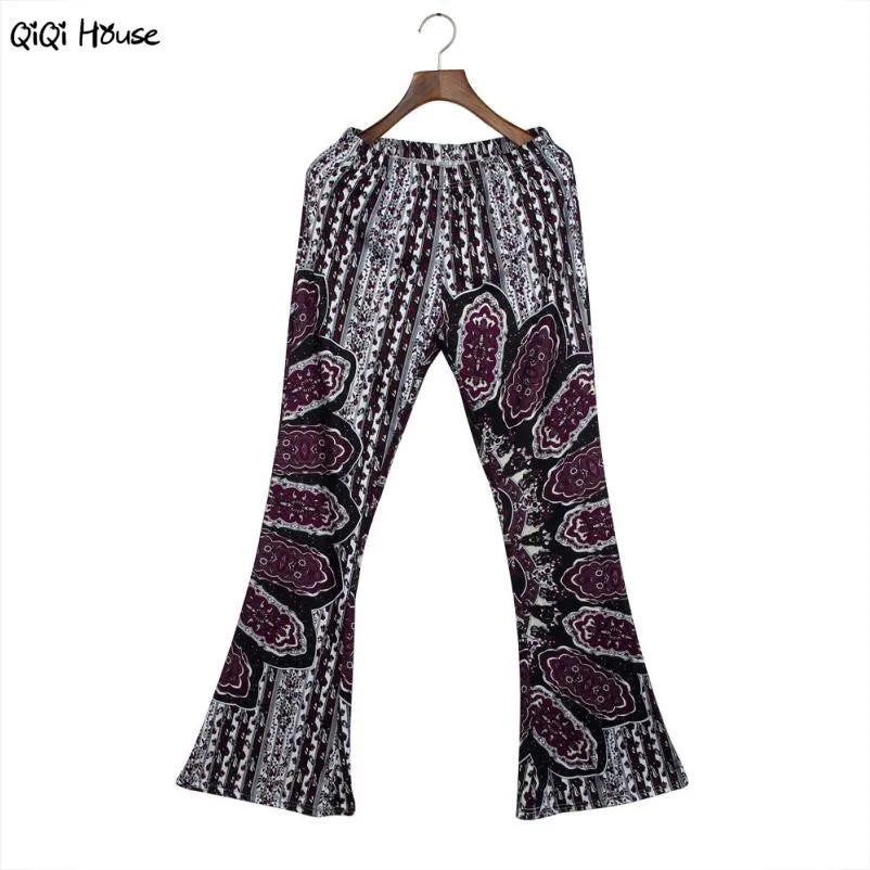 Printed Womens Leggings Vintage Bohemian Flare Pants Fashion Moda Autumn Sexy Leggings Gothique Leggins Mujer#B11 SM6