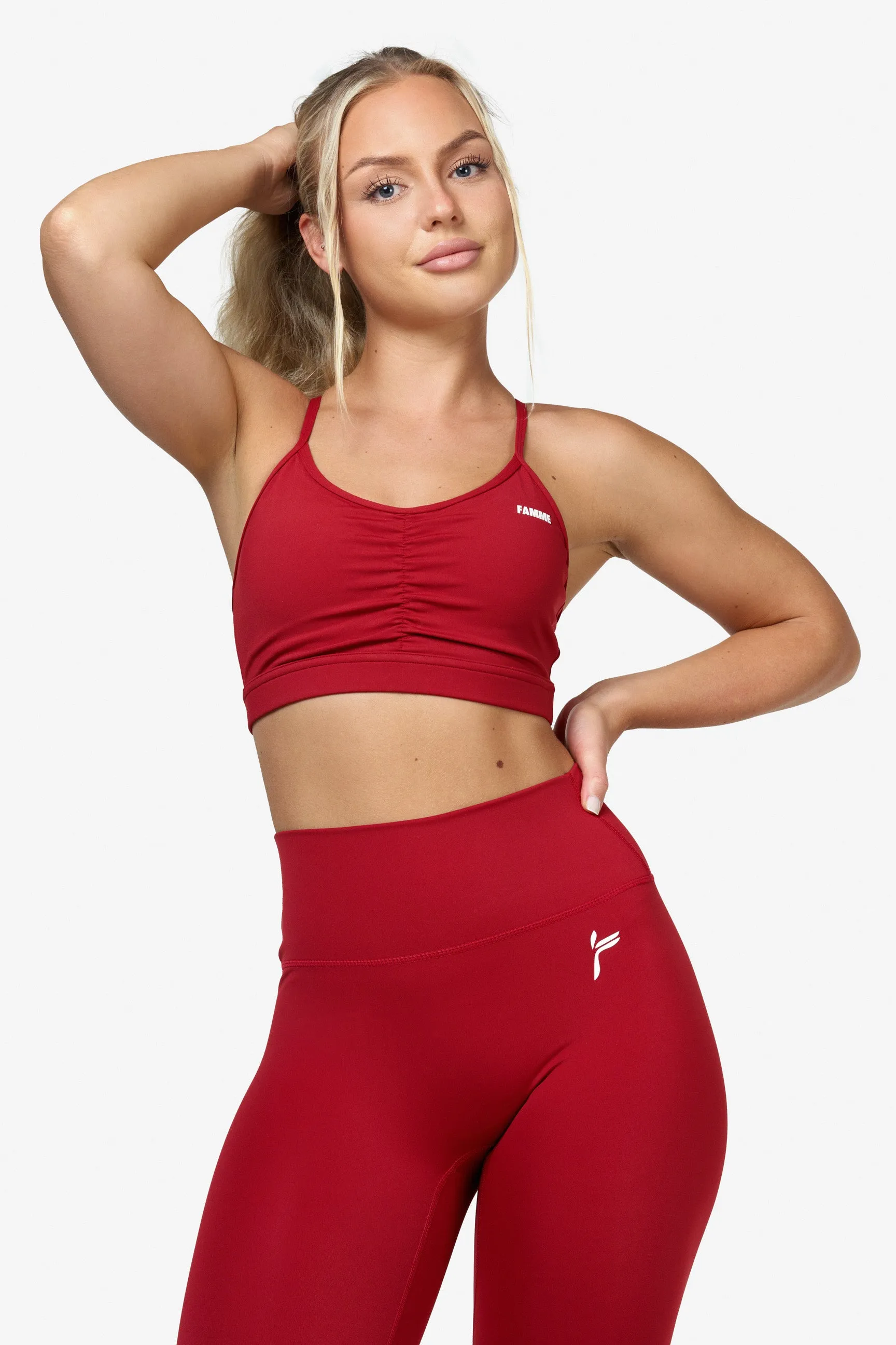 Red Scrunch Sports Bra