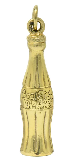 Retro 14 Karat Gold German Coca Cola Bottle Charm