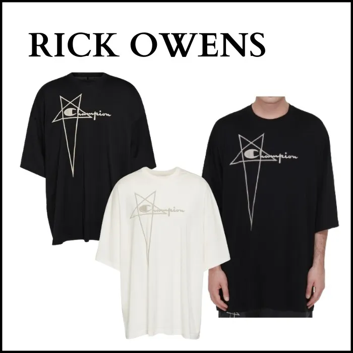 RICK OWENS  |Street Style Collaboration Cotton Designers T-Shirts