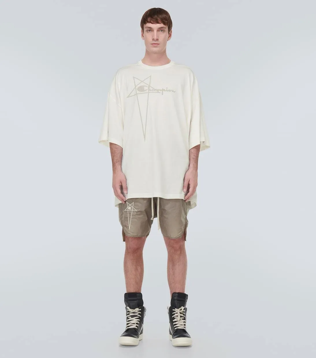 RICK OWENS  |Street Style Collaboration Cotton Designers T-Shirts