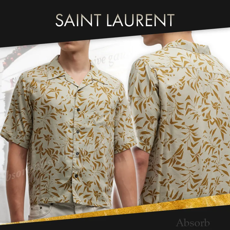 Saint Laurent  |Street Style Cotton Short Sleeves Luxury Shirts