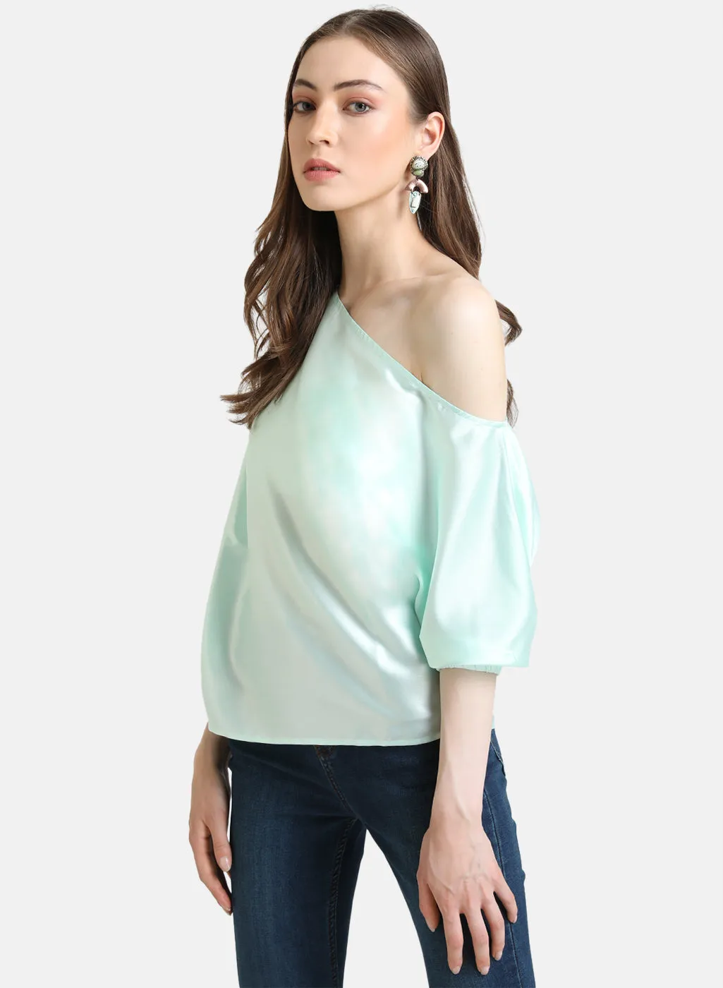 Satin Batwing Sleeve Top