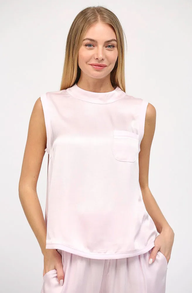 SATIN STAPLE POCKET TOP