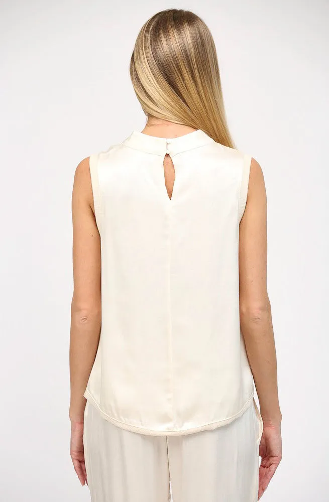 SATIN STAPLE POCKET TOP