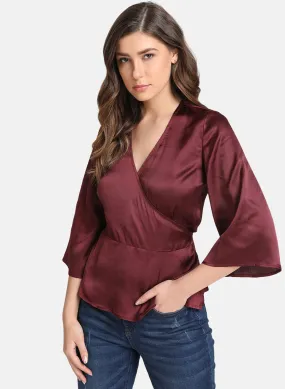 Satin Wrap Top