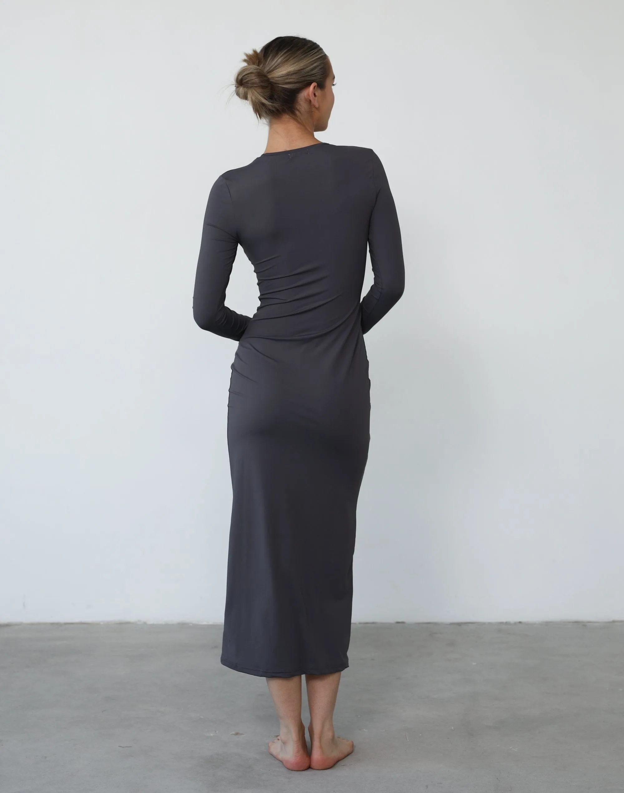 Shontae Long Sleeve Maxi Dress (Slate)