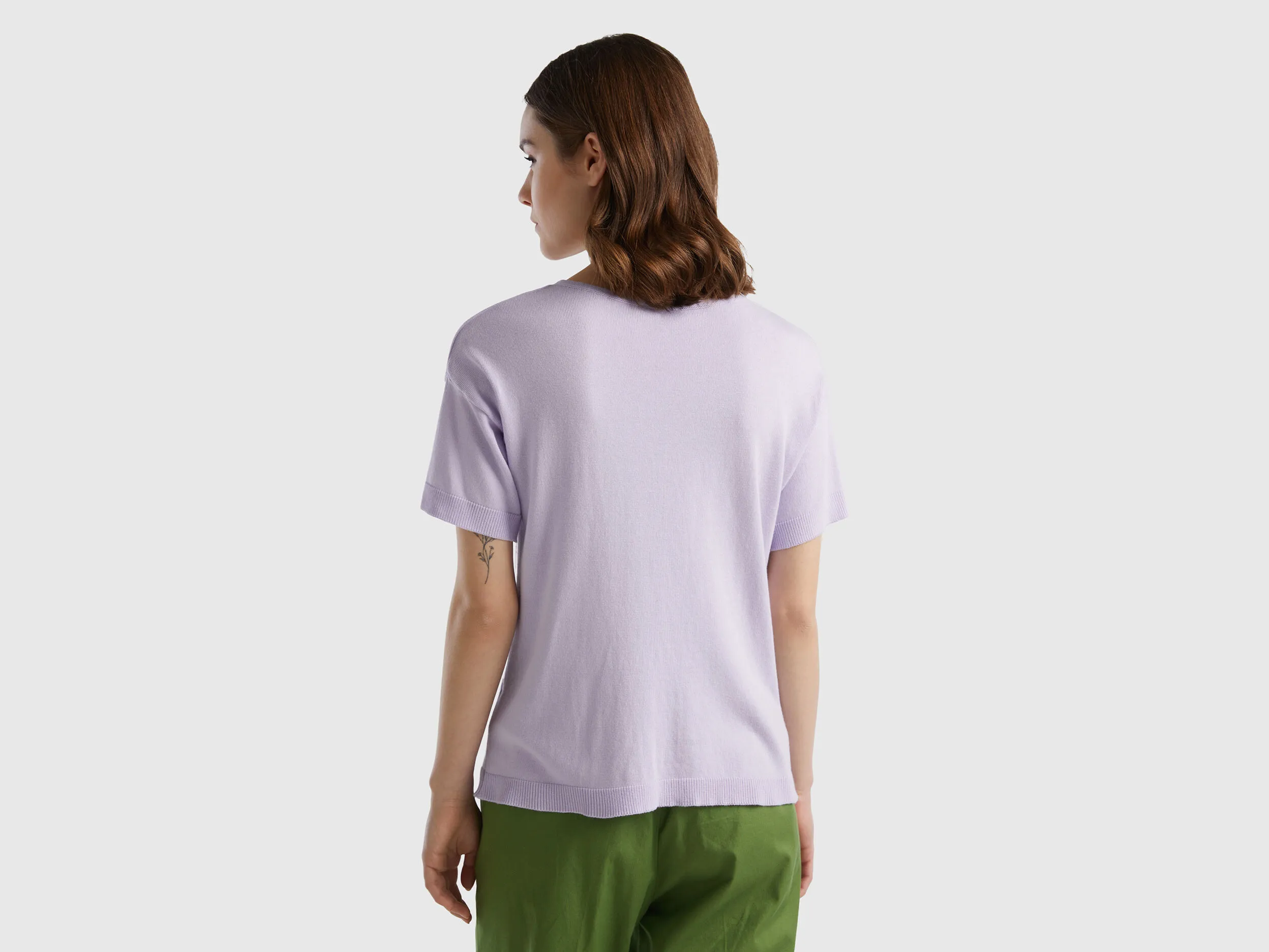 Short sleeve sweater - Lilac | Benetton