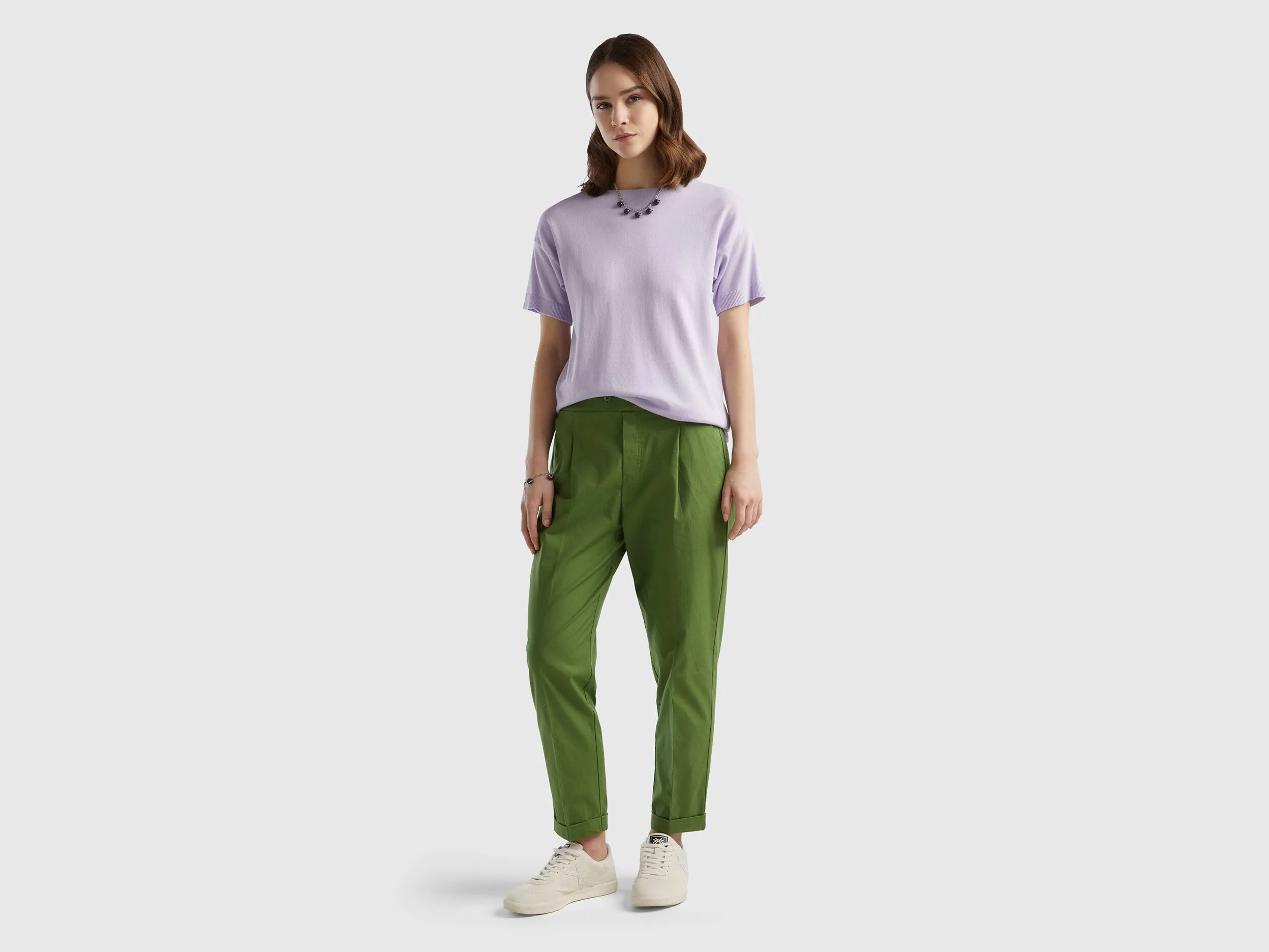 Short sleeve sweater - Lilac | Benetton