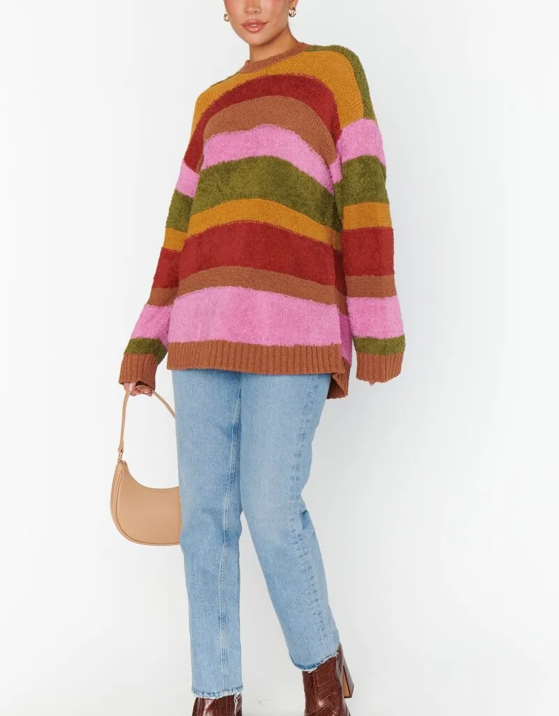 Show Me Your Mumu Chilly Sweater - Hutch Multi Stripe Knit