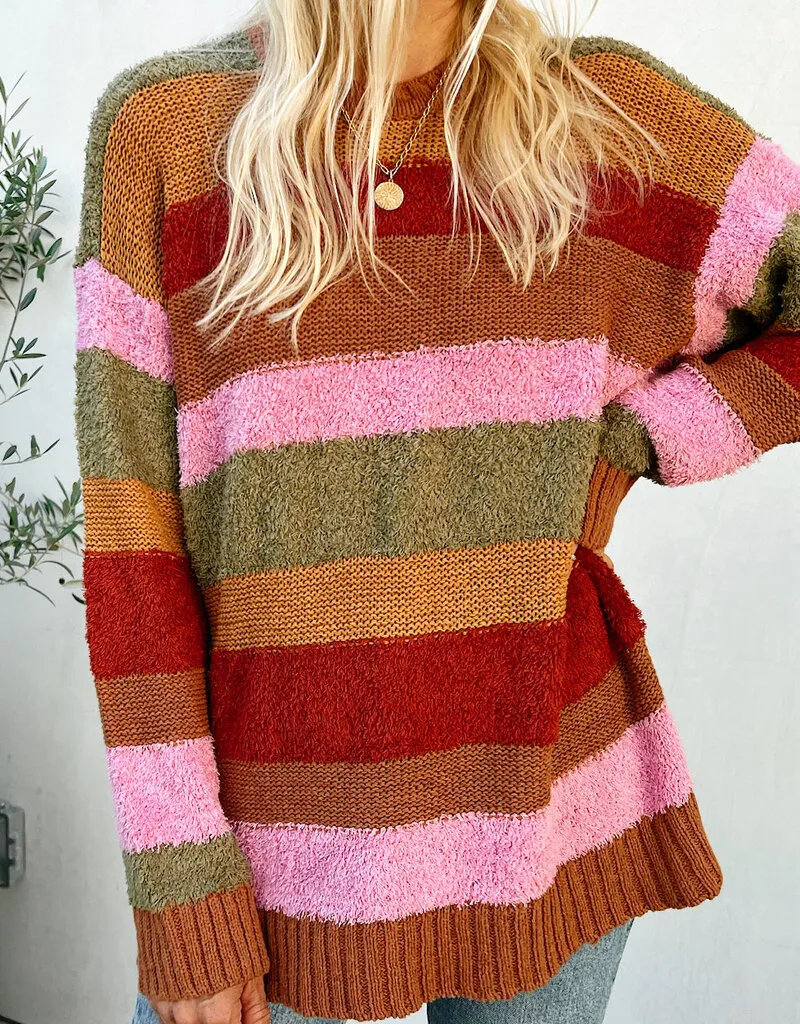 Show Me Your Mumu Chilly Sweater - Hutch Multi Stripe Knit