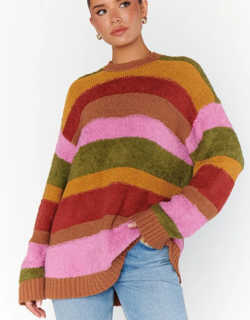 Show Me Your Mumu Chilly Sweater - Hutch Multi Stripe Knit