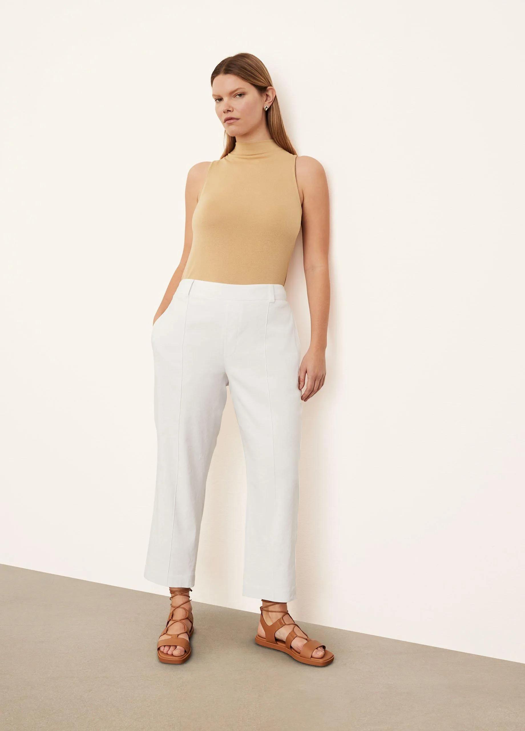 Strap-Detail Tapered Pull-On Pant