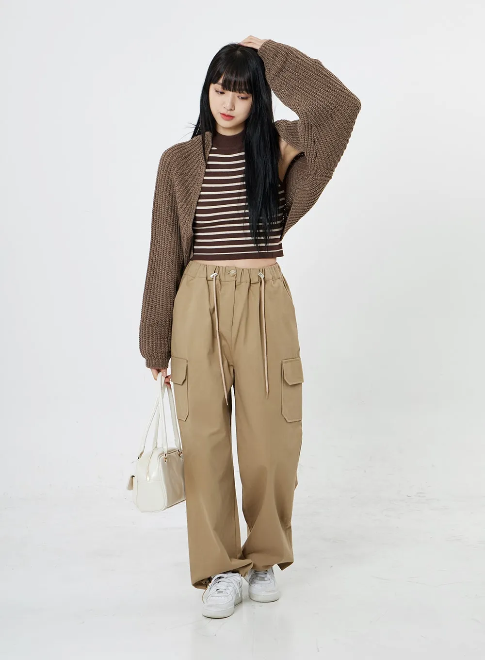 String Wide Cargo Pants OO17