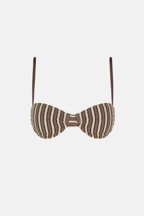 Terry Sands Stripe Underwire Top Cocoa