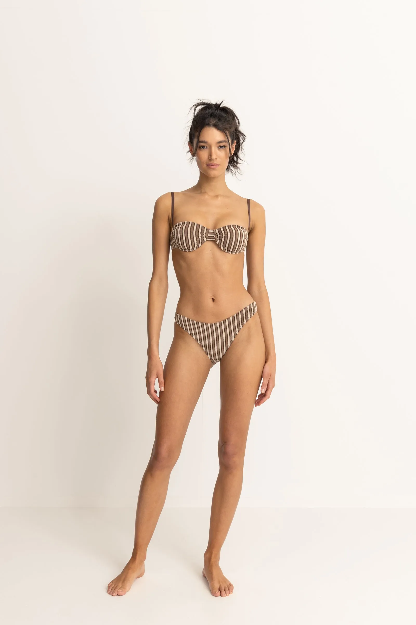 Terry Sands Stripe Underwire Top Cocoa