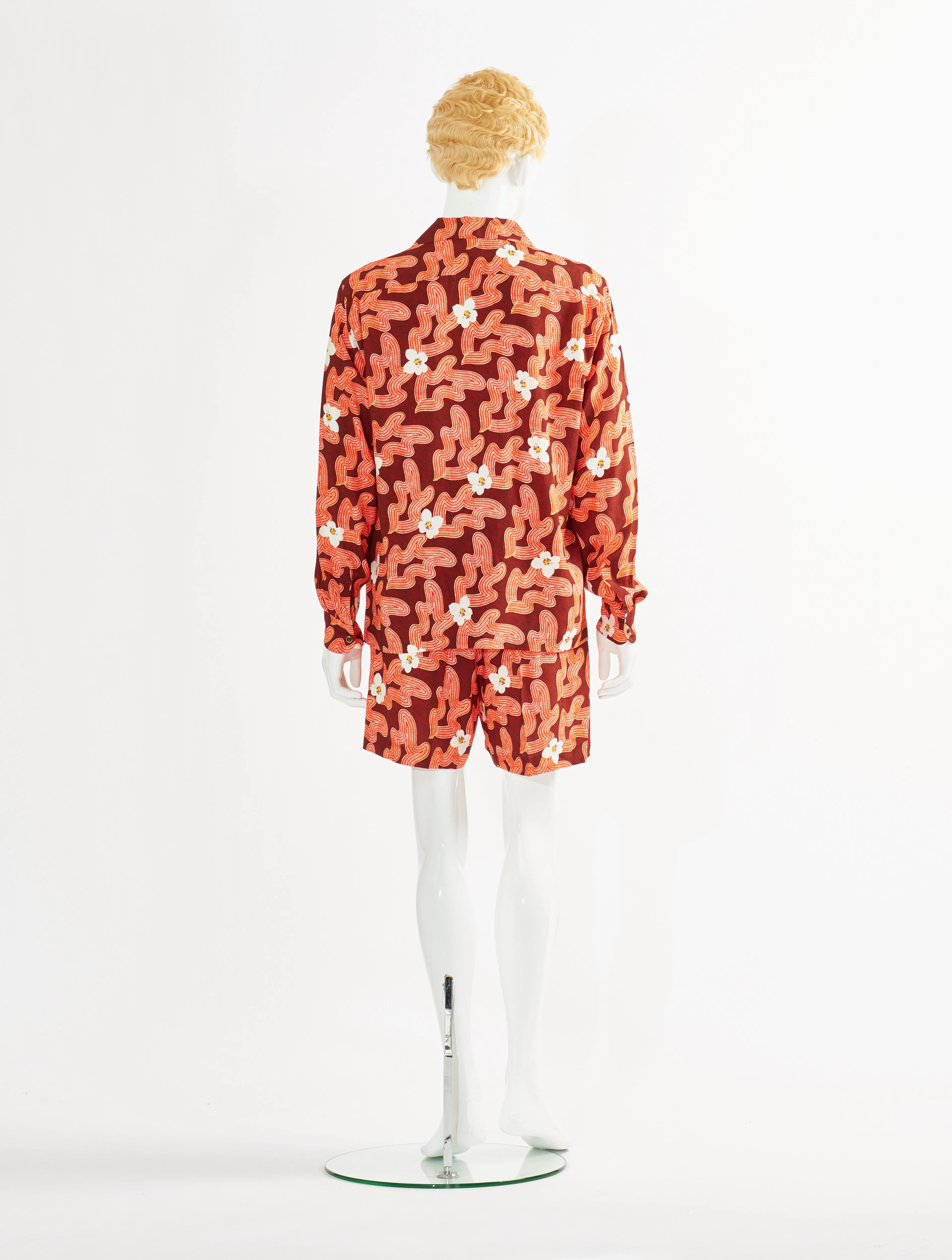 Toga Virilis Red Print Rayon Shirt