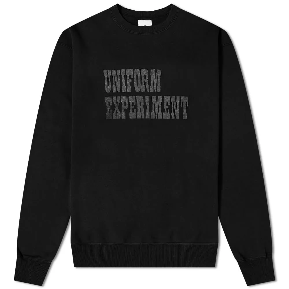 Uniform Experiment Panel Sleeve Wide Crew SweatBlack