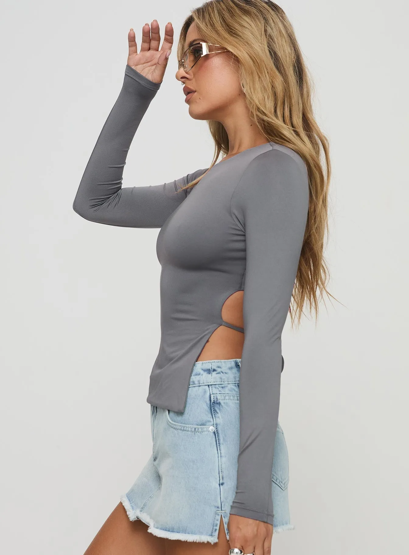 Uzo Long Sleeve Top Slate