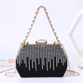 Vera Rhinestone Handbag in Black