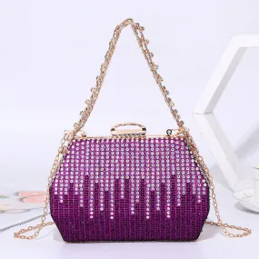 Vera Rhinestone Handbag in Purple