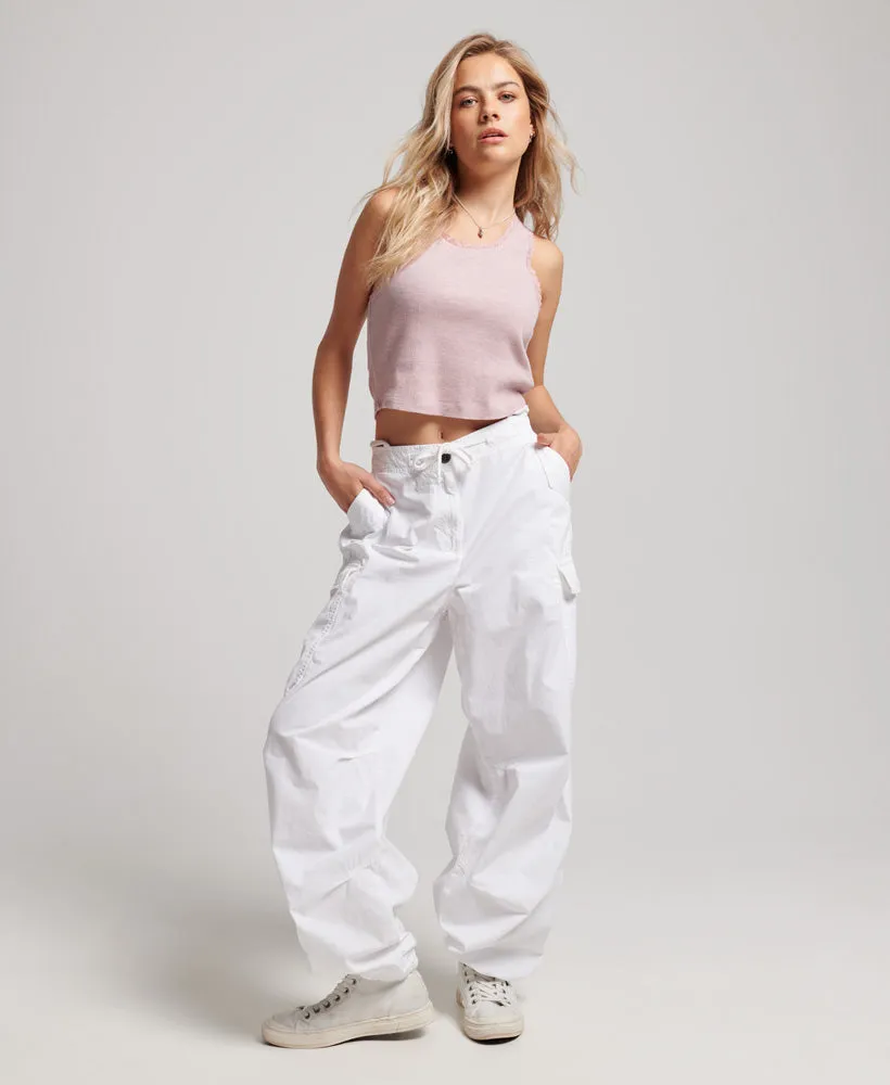 Vintage Baggy Parachute Pants | Optic