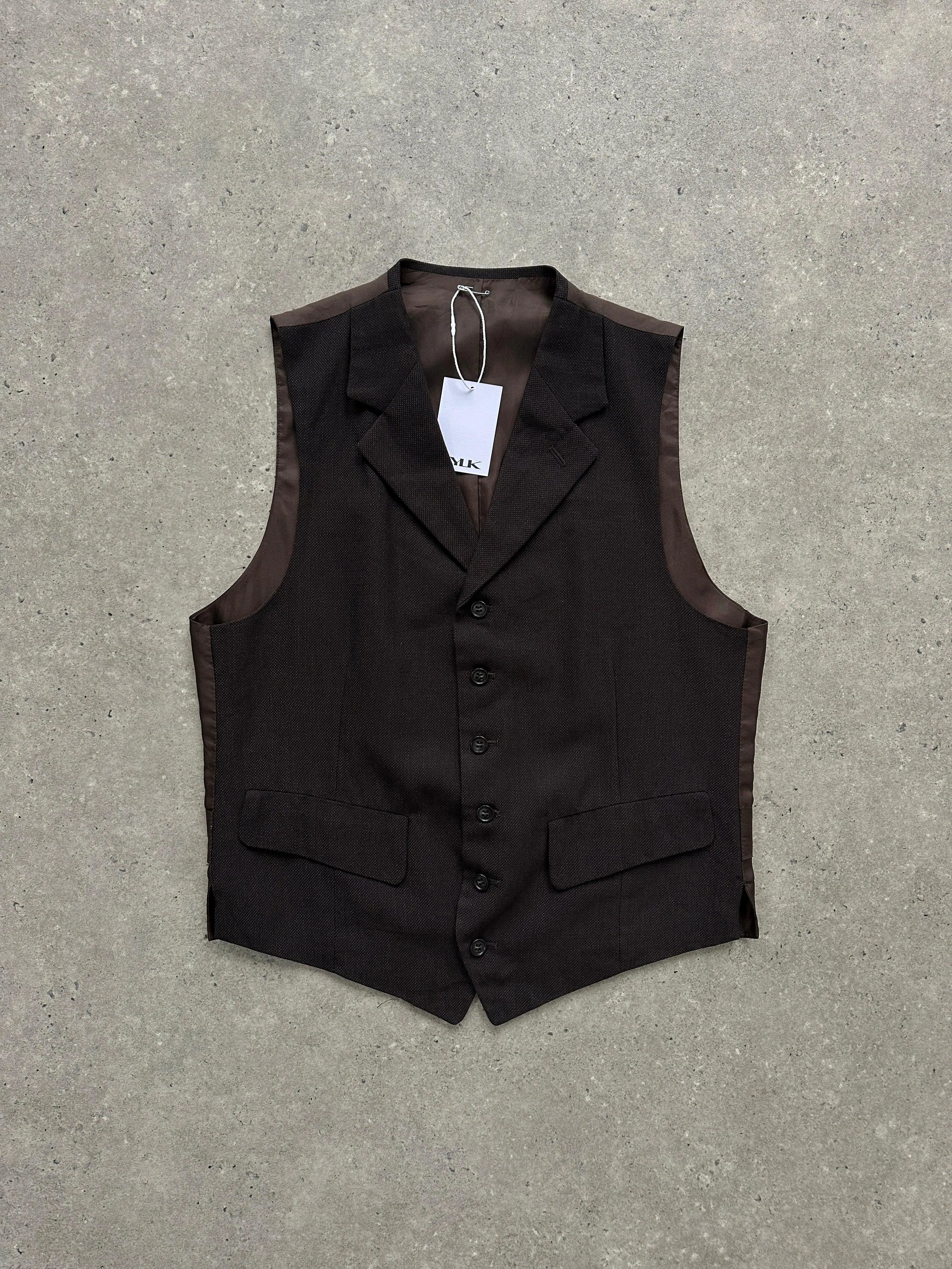 Vintage Pure Wool Collared Waistcoat - M