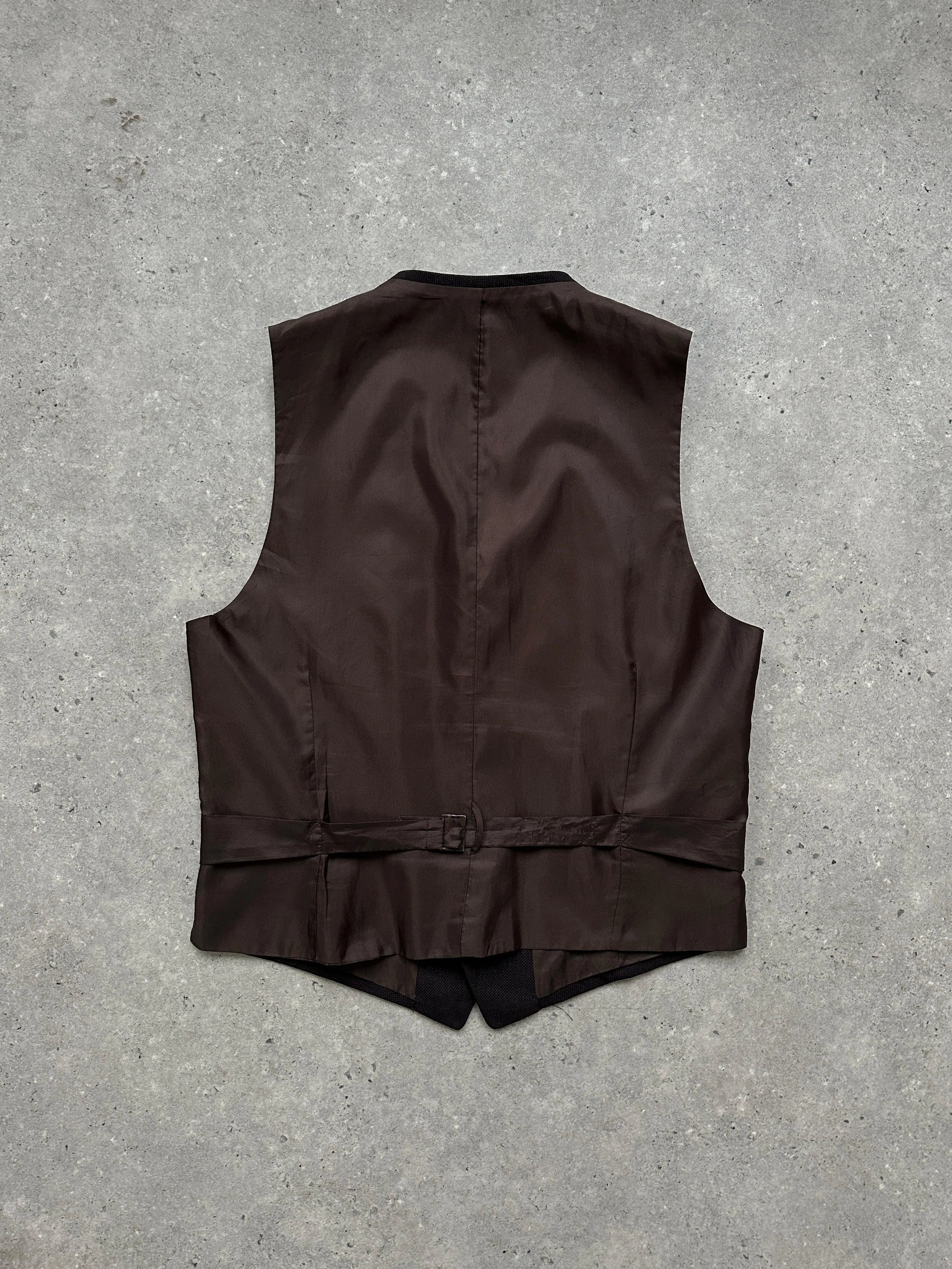 Vintage Pure Wool Collared Waistcoat - M