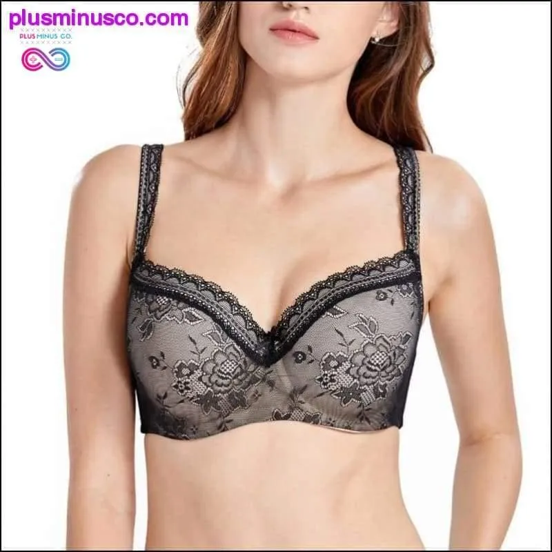 Women's Full Figure Lightly Padded Underwire Lace Balconette