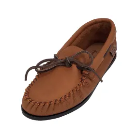 Women's Rubber Sole Elk Hide Leather Moccasins