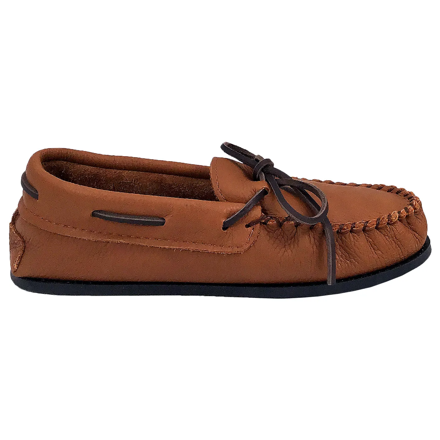 Women's Rubber Sole Elk Hide Leather Moccasins