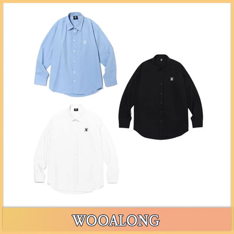 WOOALONG  |Unisex Street Style Cotton Logo Shirts