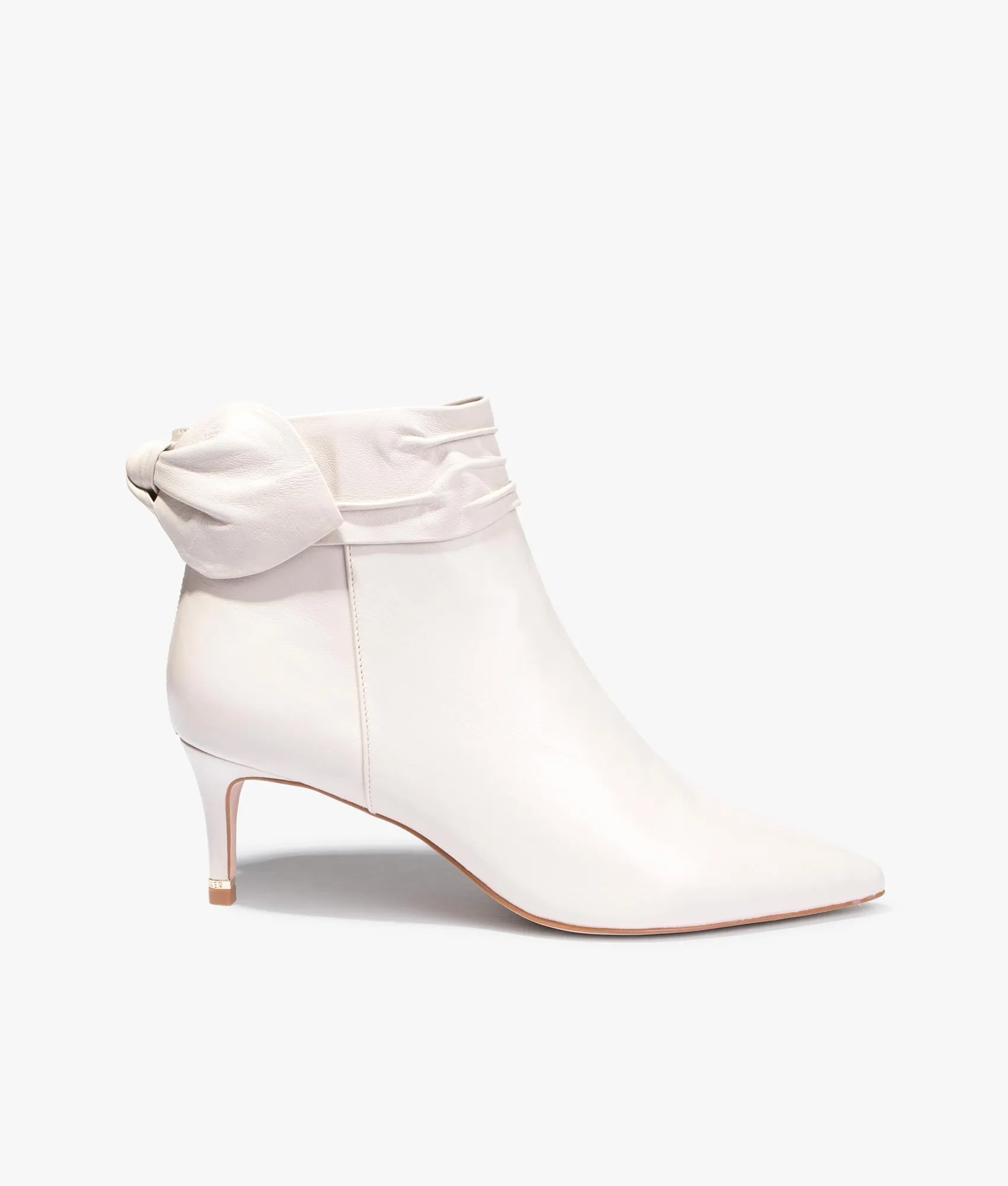 Yonas leather bow ankle boot in natural