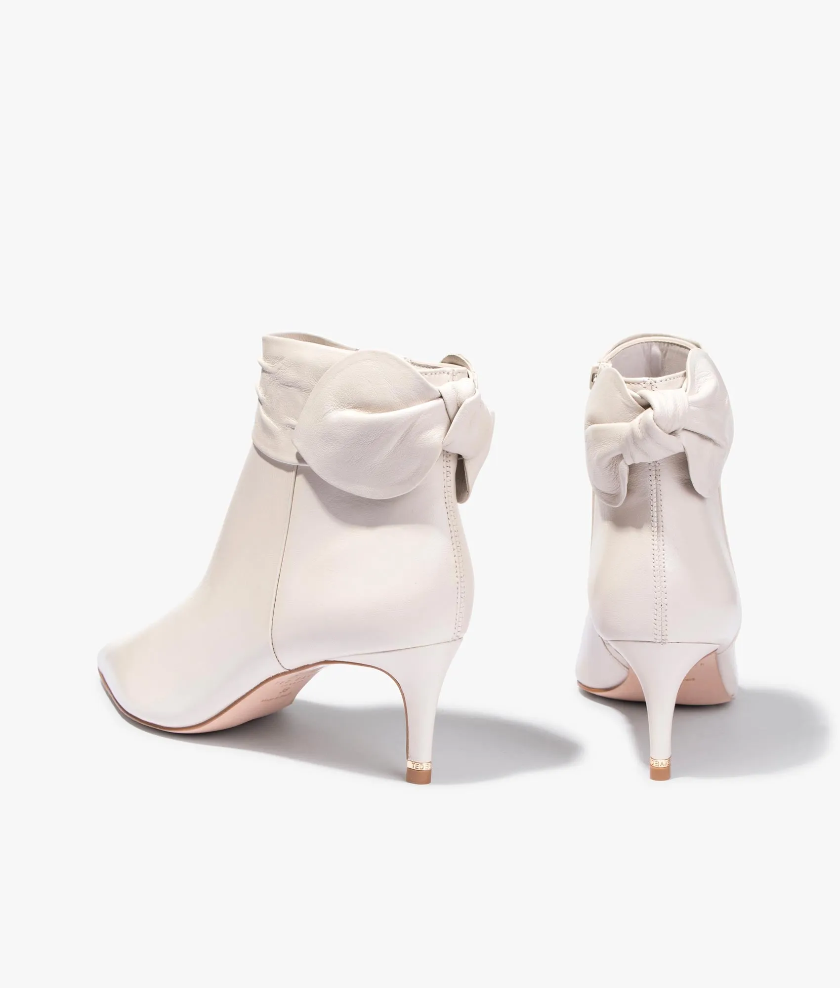 Yonas leather bow ankle boot in natural